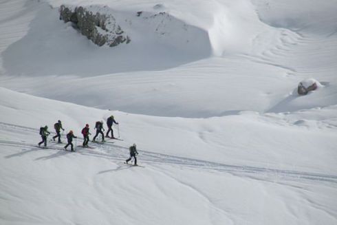 Primeras bajadas en Alto Campoo con esqus de travesa